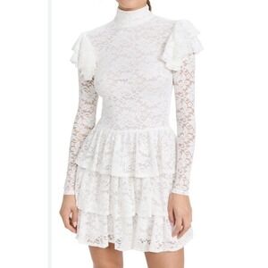 NWT Caroline Constas Mock Neck Lace Mini Dress Size By Small 32" Long; 15" PTP